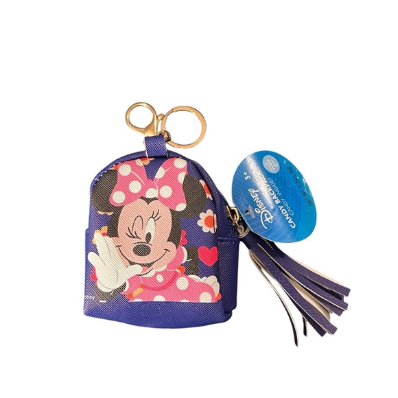 Disney Minnie Mouse Candy Backpack Purple Keychain Bag - Picture 1 of 1